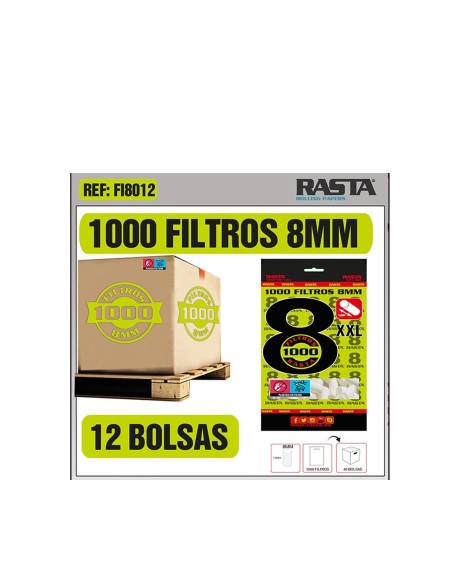 Filtros para Tabaco 8MM XL - 1000 Unidades